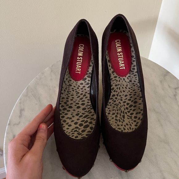 Colin Stuart Wood Heel Wedges Size 6.5 - Picture 7 of 10